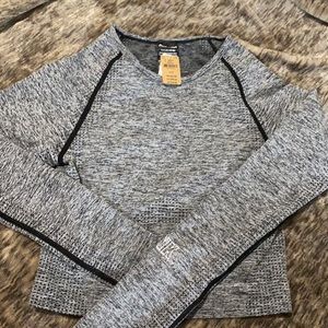 Pink Seamless Long Sleeve Active Cropped Top (S)